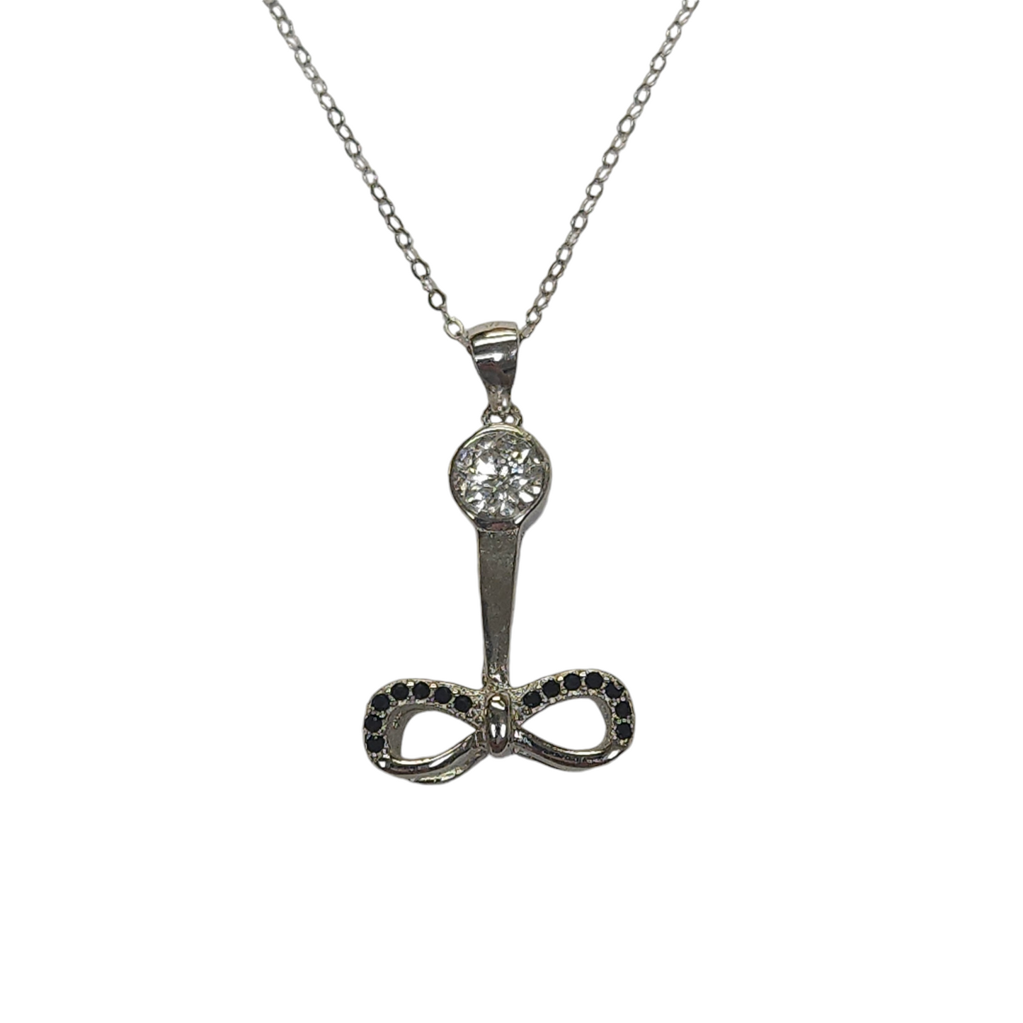 Sterling Silver 925 Cubic Zirconia Infinity Necklace