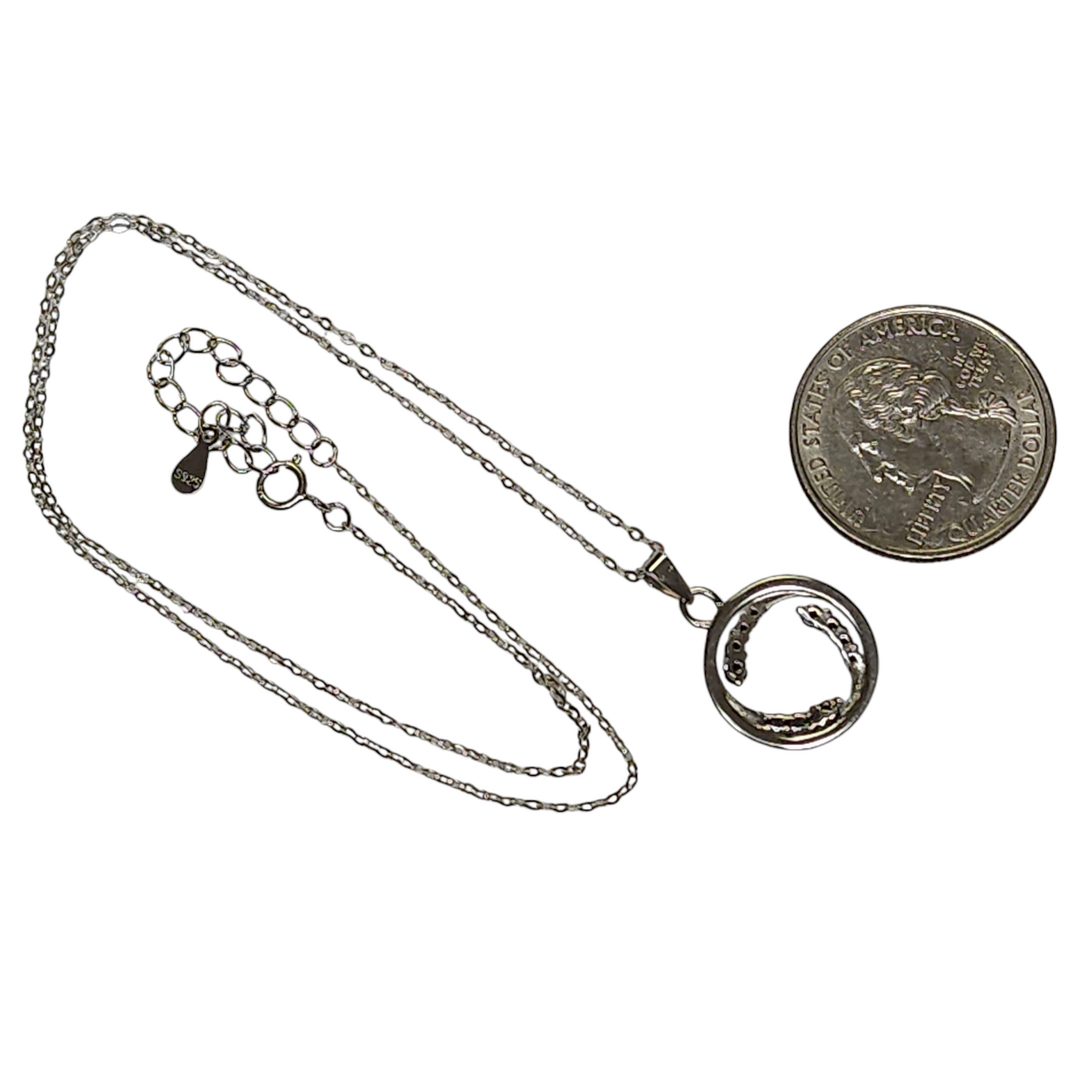 Sterling Silver 925 Cubic Zirconia Swirl Necklace