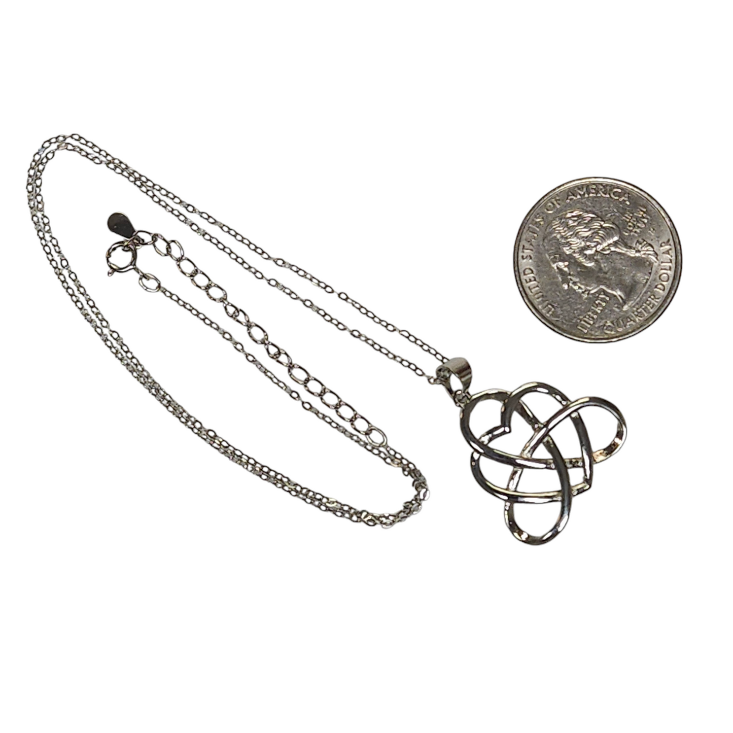 Sterling Silver 925 Silver Heart Infinity Necklace