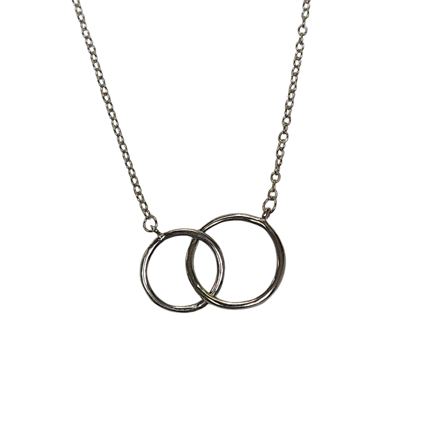 Sterling Silver 925 Silver Double Ring Necklace