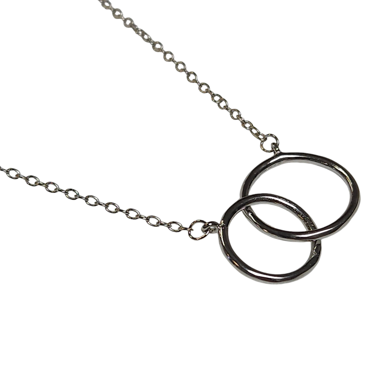 Sterling Silver 925 Silver Double Ring Necklace