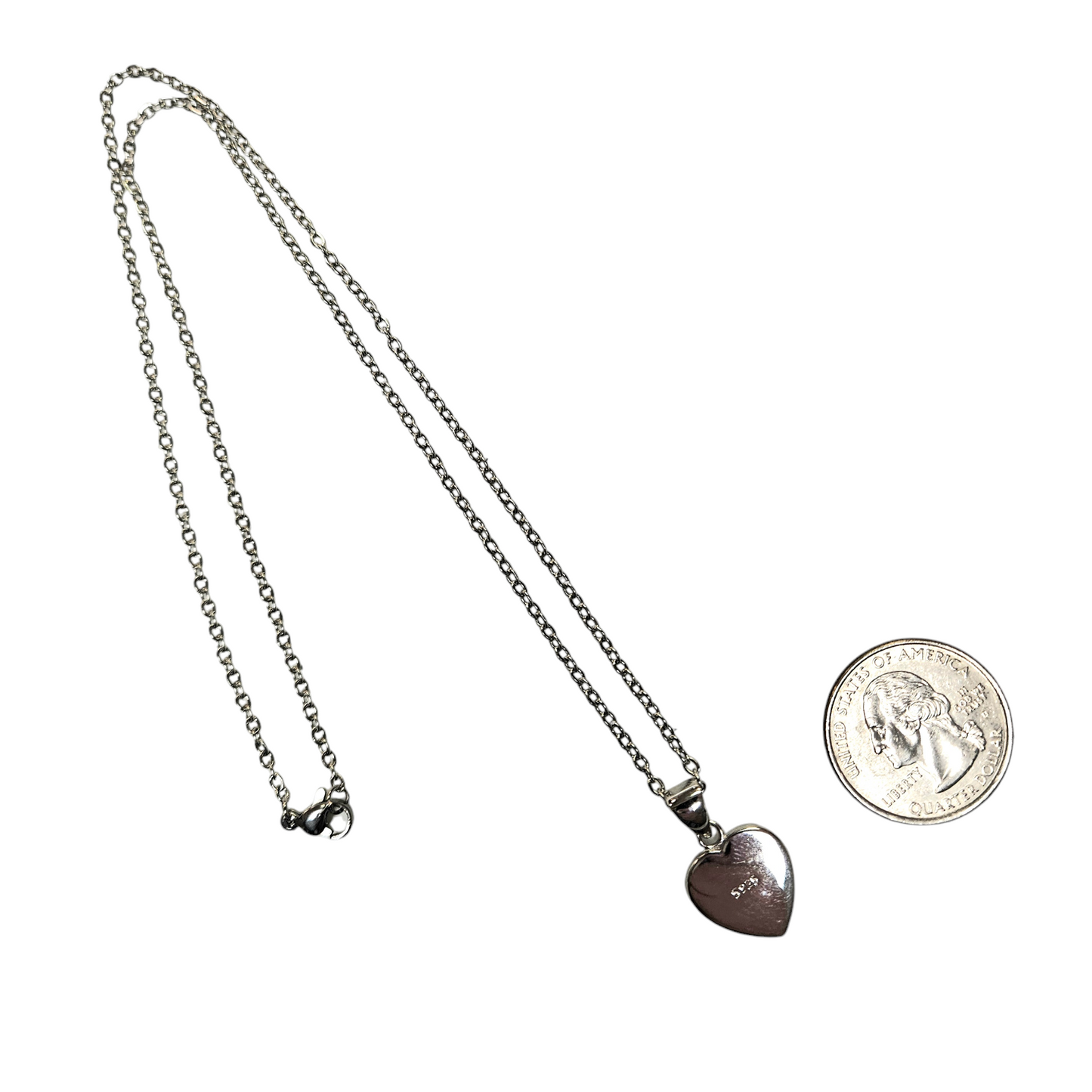 Sterling Silver White Lab Opal Heart Pendant