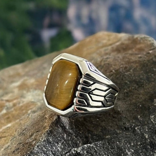 Sterling Silver Tiger Eye Stone Ring