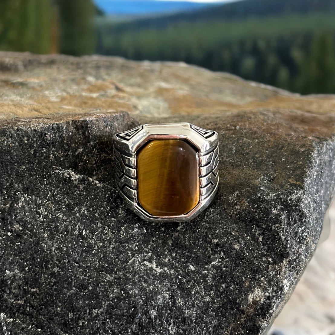 Sterling Silver Tiger Eye Stone Ring