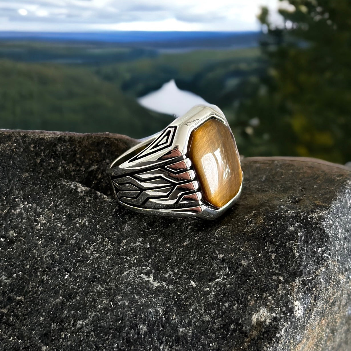 Sterling Silver Tiger Eye Stone Ring