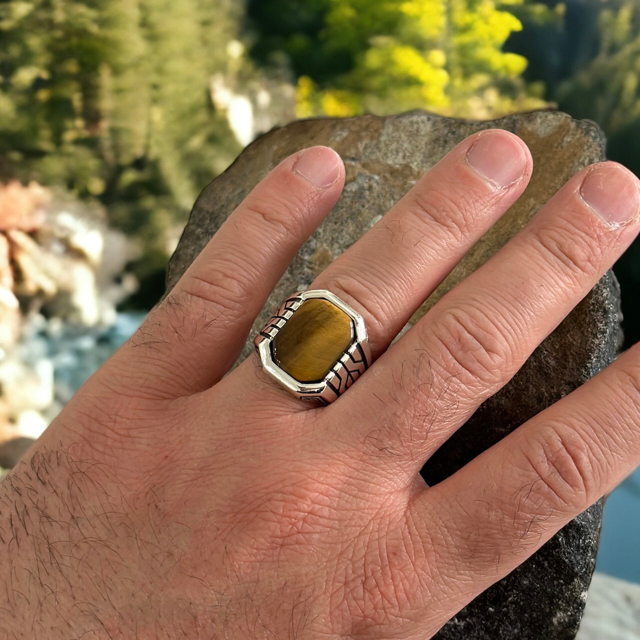 Sterling Silver Tiger Eye Stone Ring