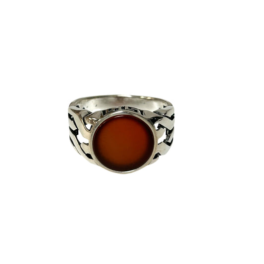 Sterling Silver Red Agate Stone Ring