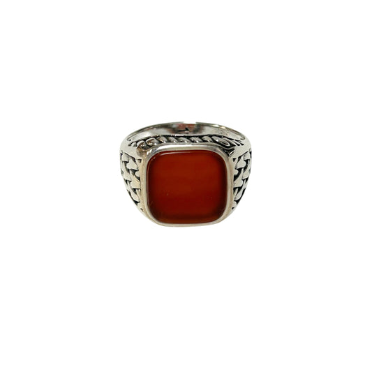 Sterling Silver Red Agate Stone Ring