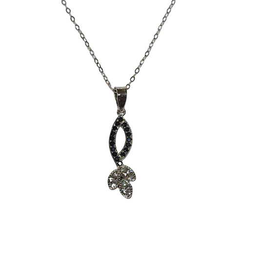 Sterling Silver 925 Cubic Zirconia Infinity Mini Flower Necklace