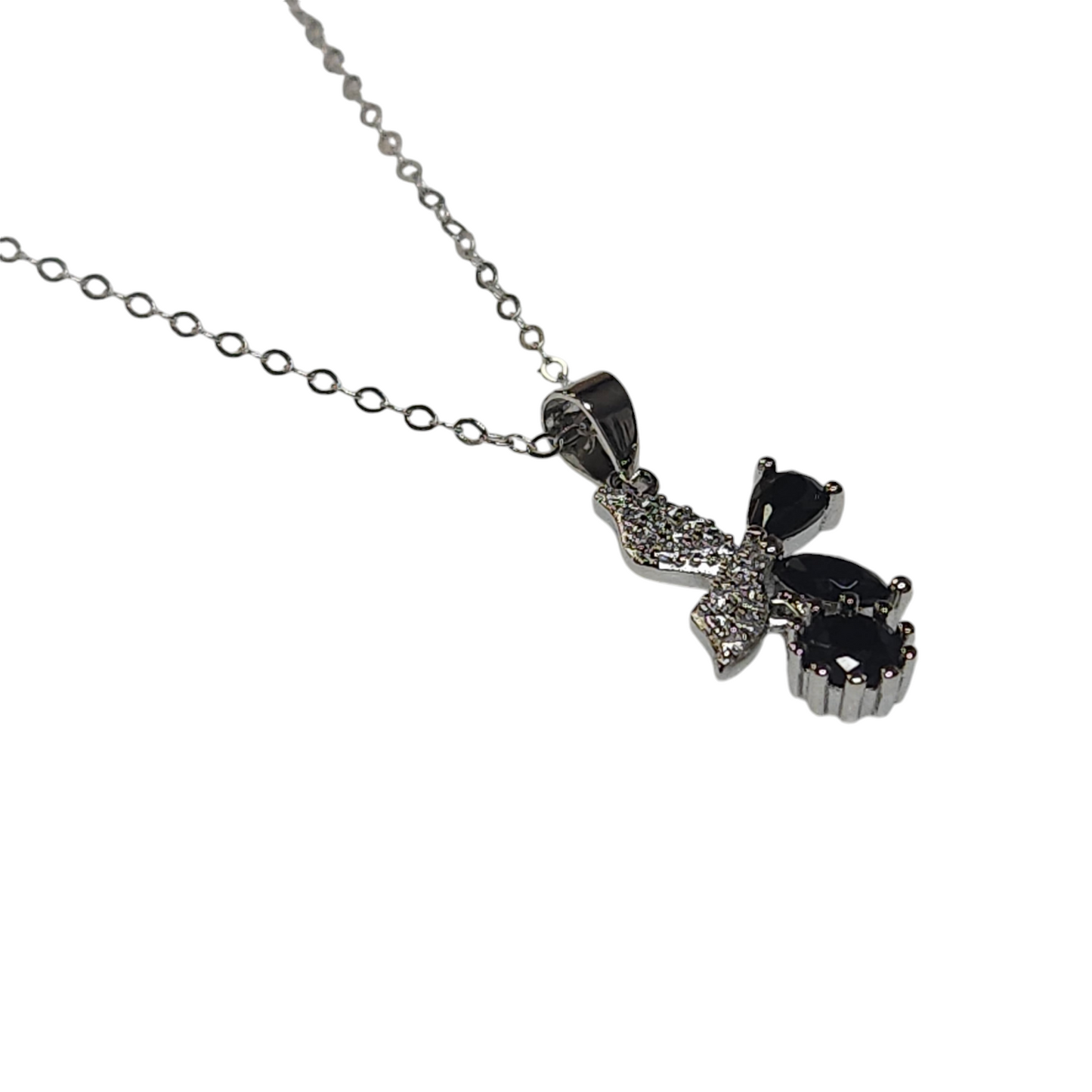 Sterling Silver 925 Cubic Zirconia Little Flower Necklace