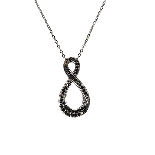 Sterling Silver 925 Cubic Zirconia Infinity #8 Necklace