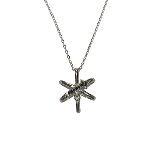 Sterling Silver 925 Cubic Zirconia Star Fish Necklace