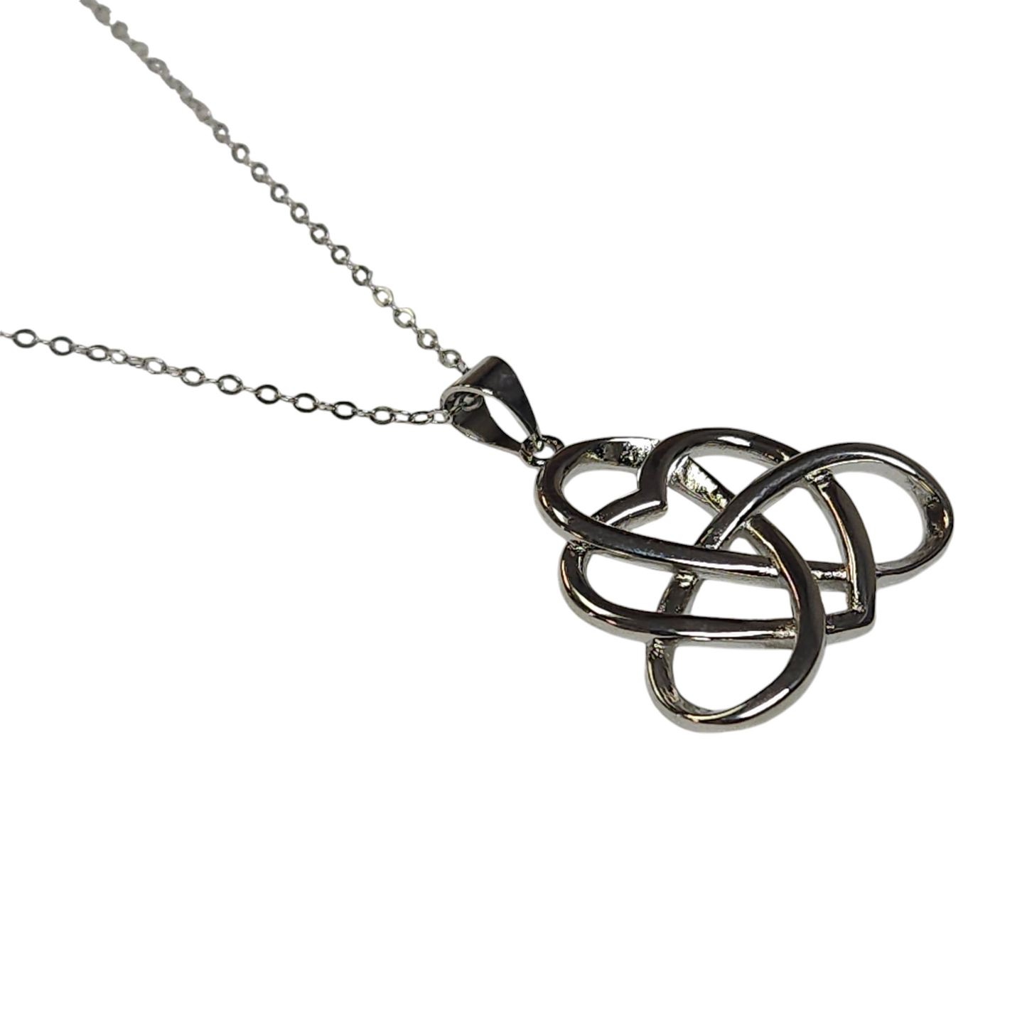 Sterling Silver 925 Silver Heart Infinity Necklace