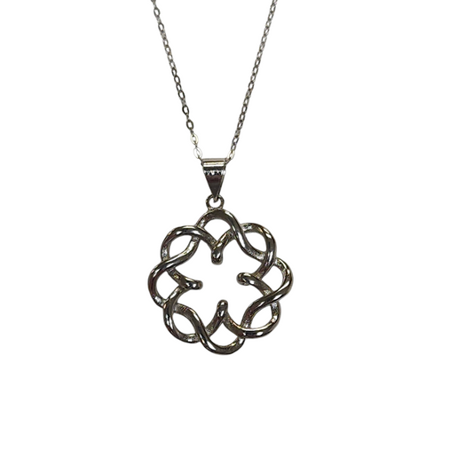 Sterling Silver 925 Silver Heart Scrunchy Necklace