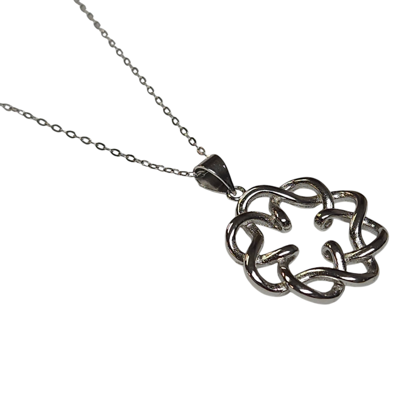 Sterling Silver 925 Silver Heart Scrunchy Necklace