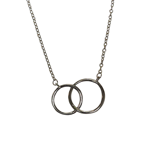 Sterling Silver 925 Silver Double Ring Necklace