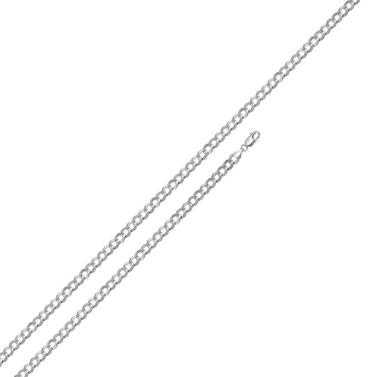 Sterling Silver Curb 3mm Bracelet Chain All Lengths