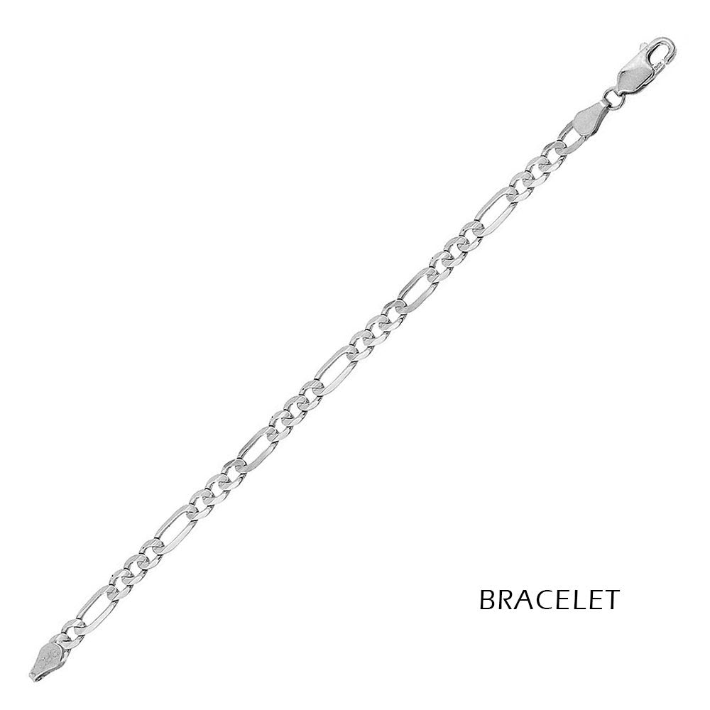 Sterling Silver Figaro 3mm Bracelet Chain All Lengths