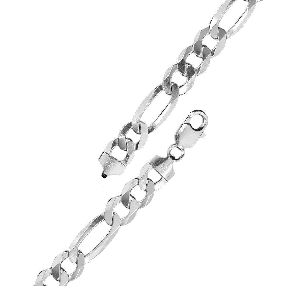 Sterling Silver Figaro 7mm Bracelet Chain All Lengths