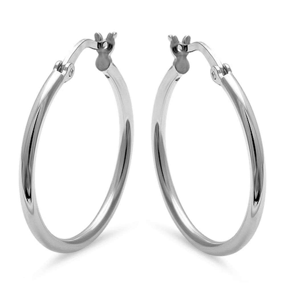 30mm Sterling Silver Hoop Earrings